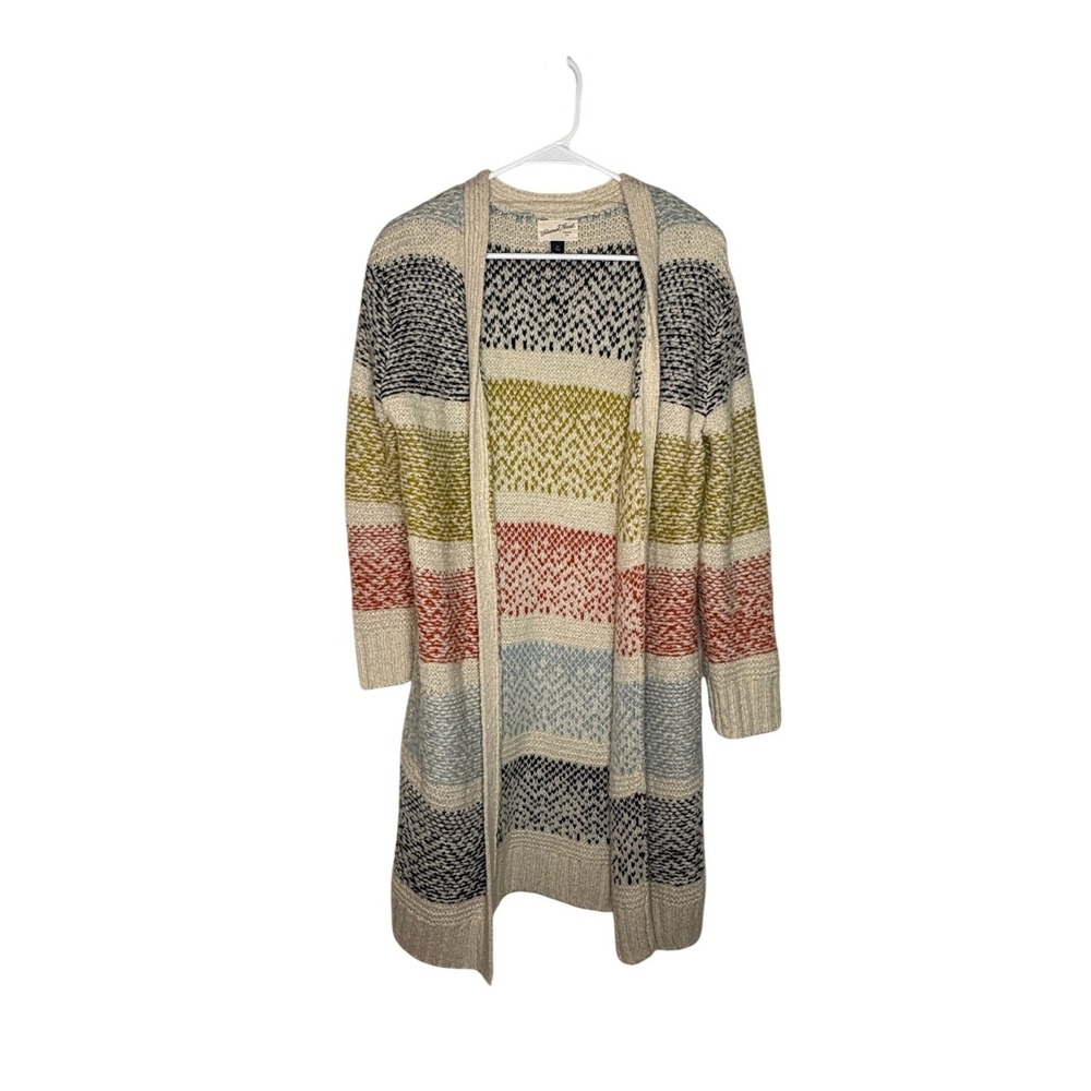 Universal Thread Women XS Longline Striped Open Front Cozy Knit Cardigan Sweater
